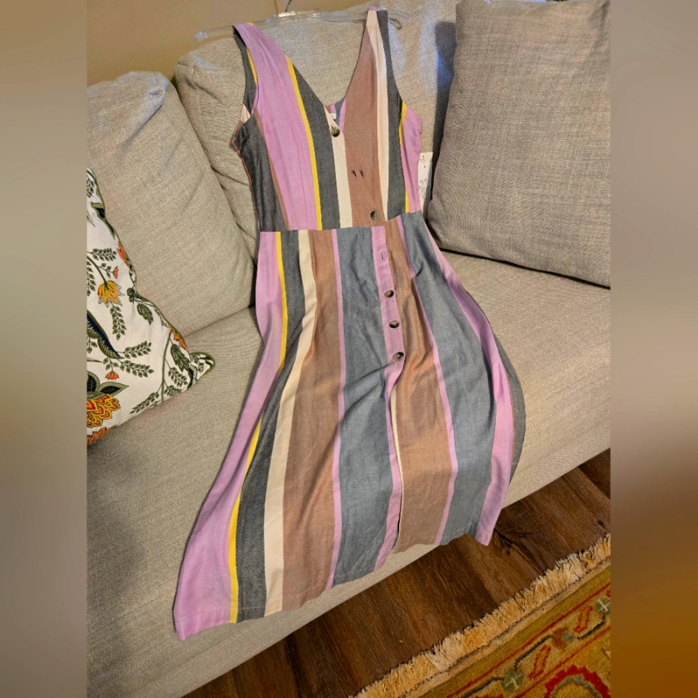 NWT:Patrons Of Peace Striped Multicolor Sleeveless Dress 290
